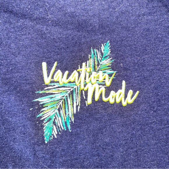 Cuddl Duds Vacation Mode Navy Blue Short Sleeve T Shirt L - Picture 2 of 3
